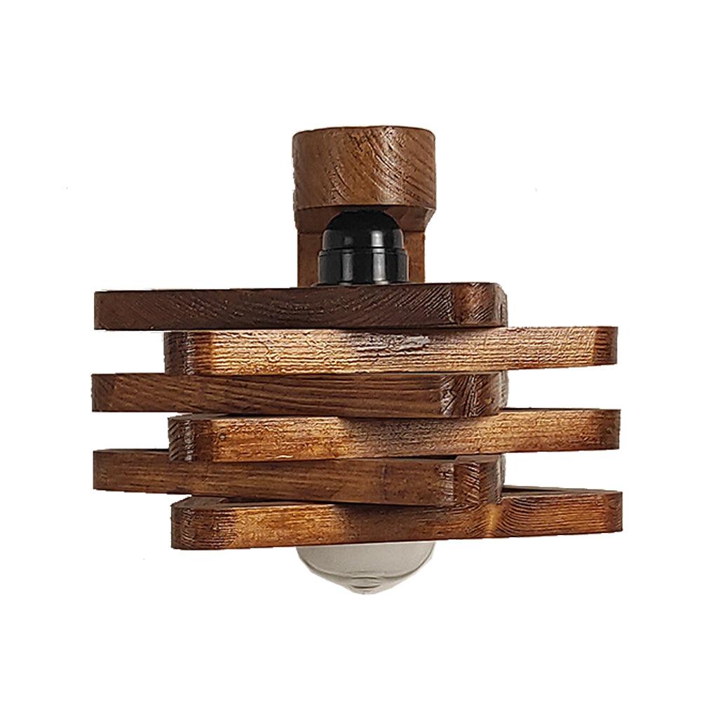 Star Brown Wooden Wall Light - WoodenTwist