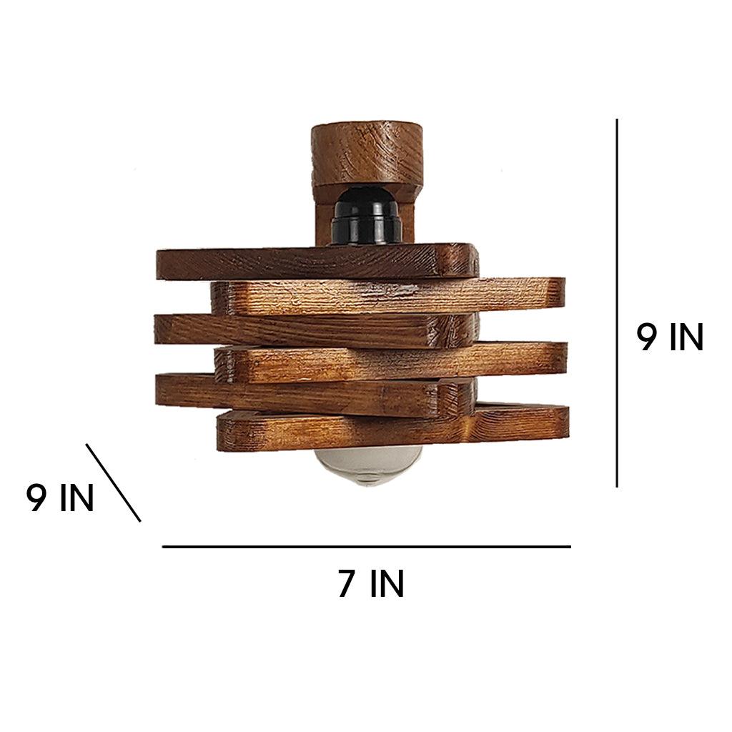 Star Brown Wooden Wall Light - WoodenTwist