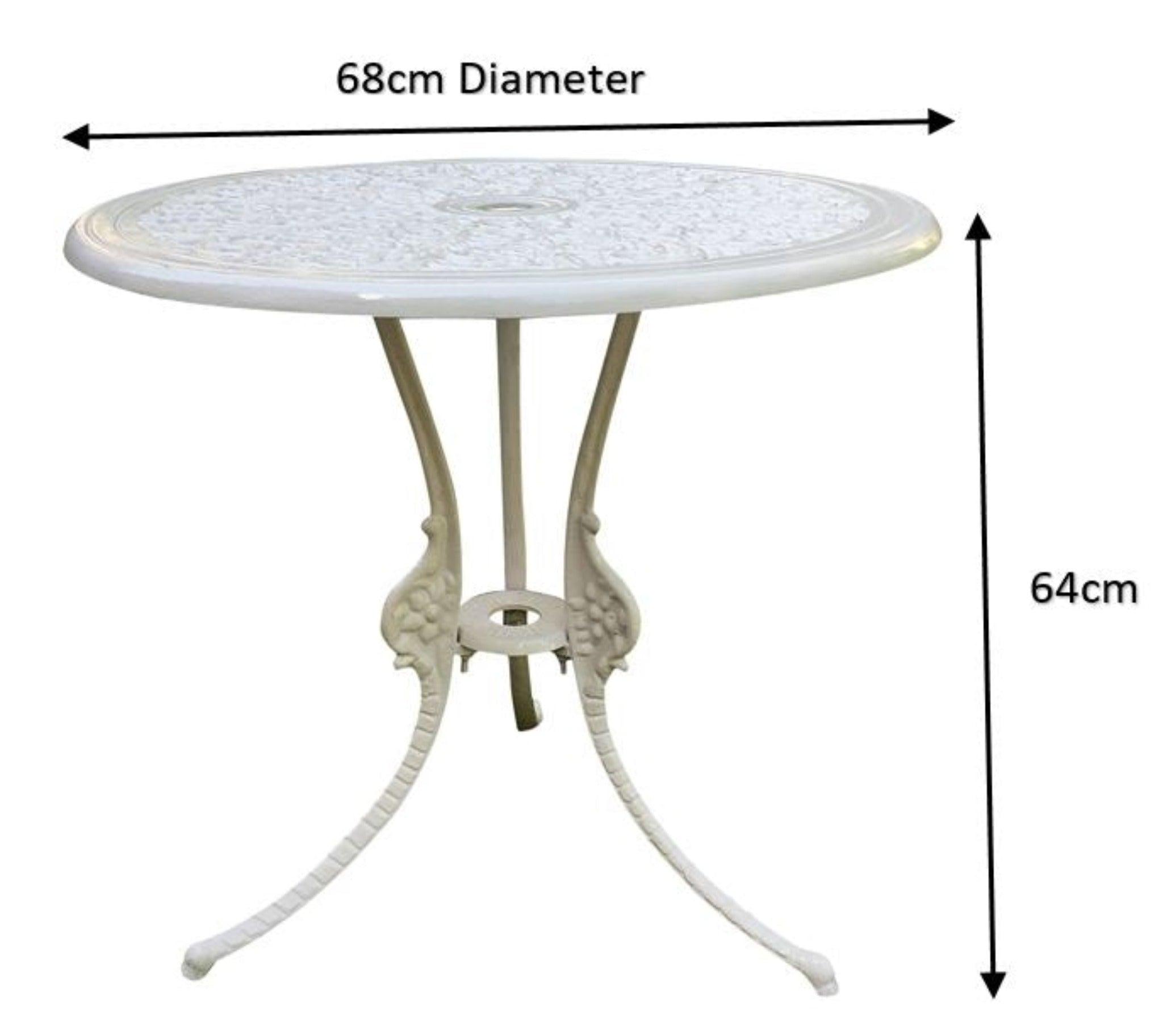 Regalia Series 1 Round Table & 2 Chairs in White Finish - WoodenTwist