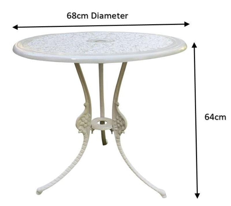 Regalia Series 1 Round Table & 4 Chairs (White) - WoodenTwist