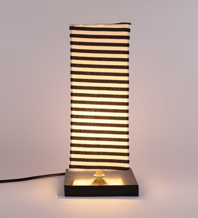Zebra Print Shade With Metal Base Table Lamp - WoodenTwist
