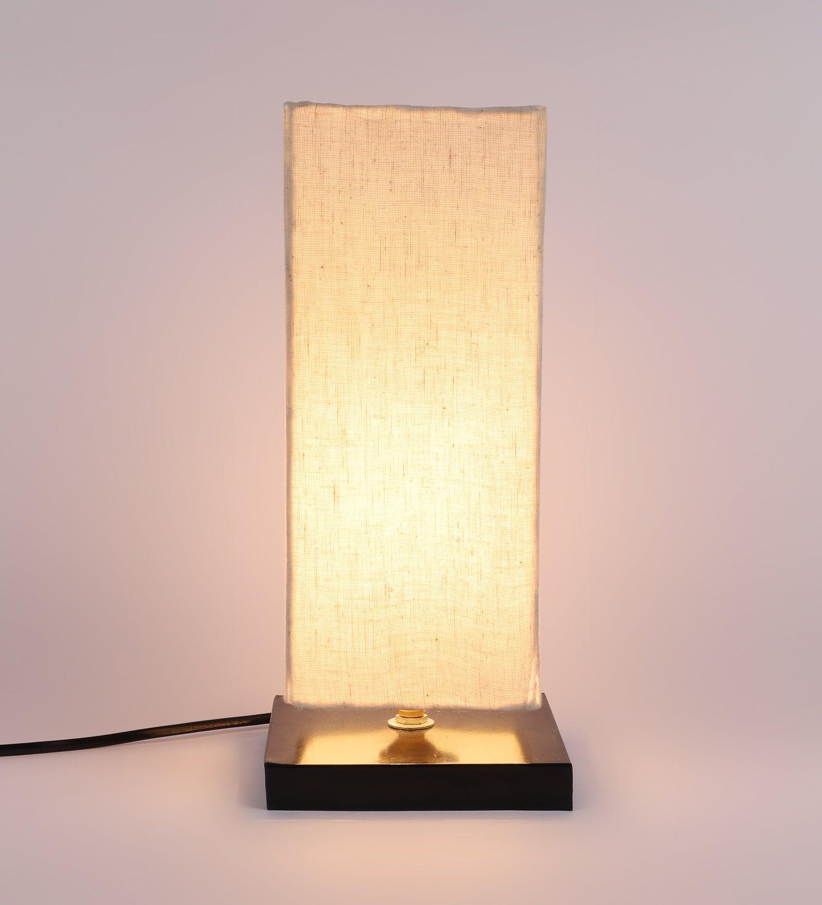 Offwhite Shade With Metal Base Table Lamp - WoodenTwist