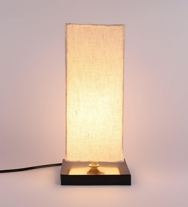Offwhite Shade With Metal Base Table Lamp - WoodenTwist