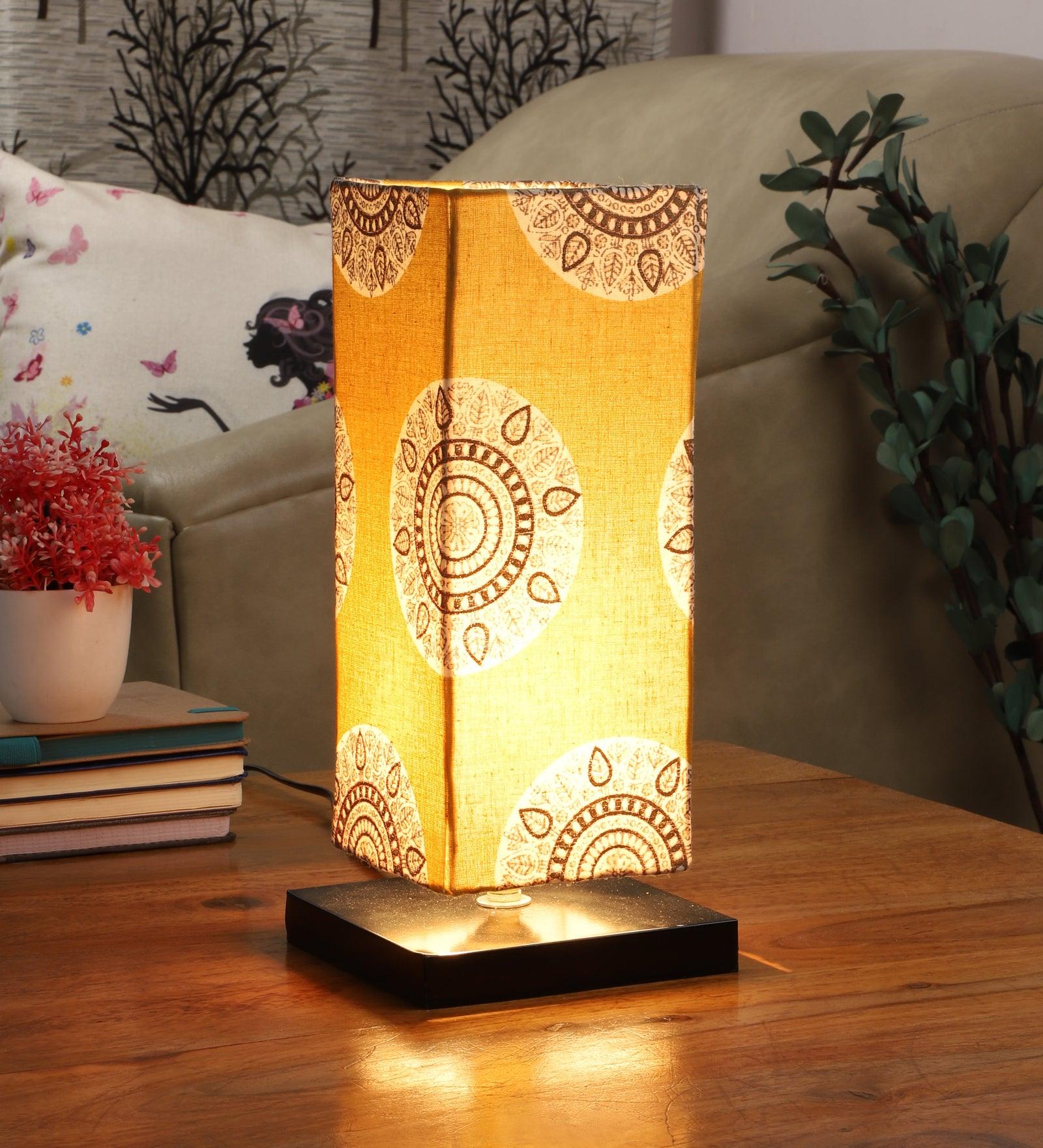 Mandala Print Shade With Metal Base Table Lamp - WoodenTwist