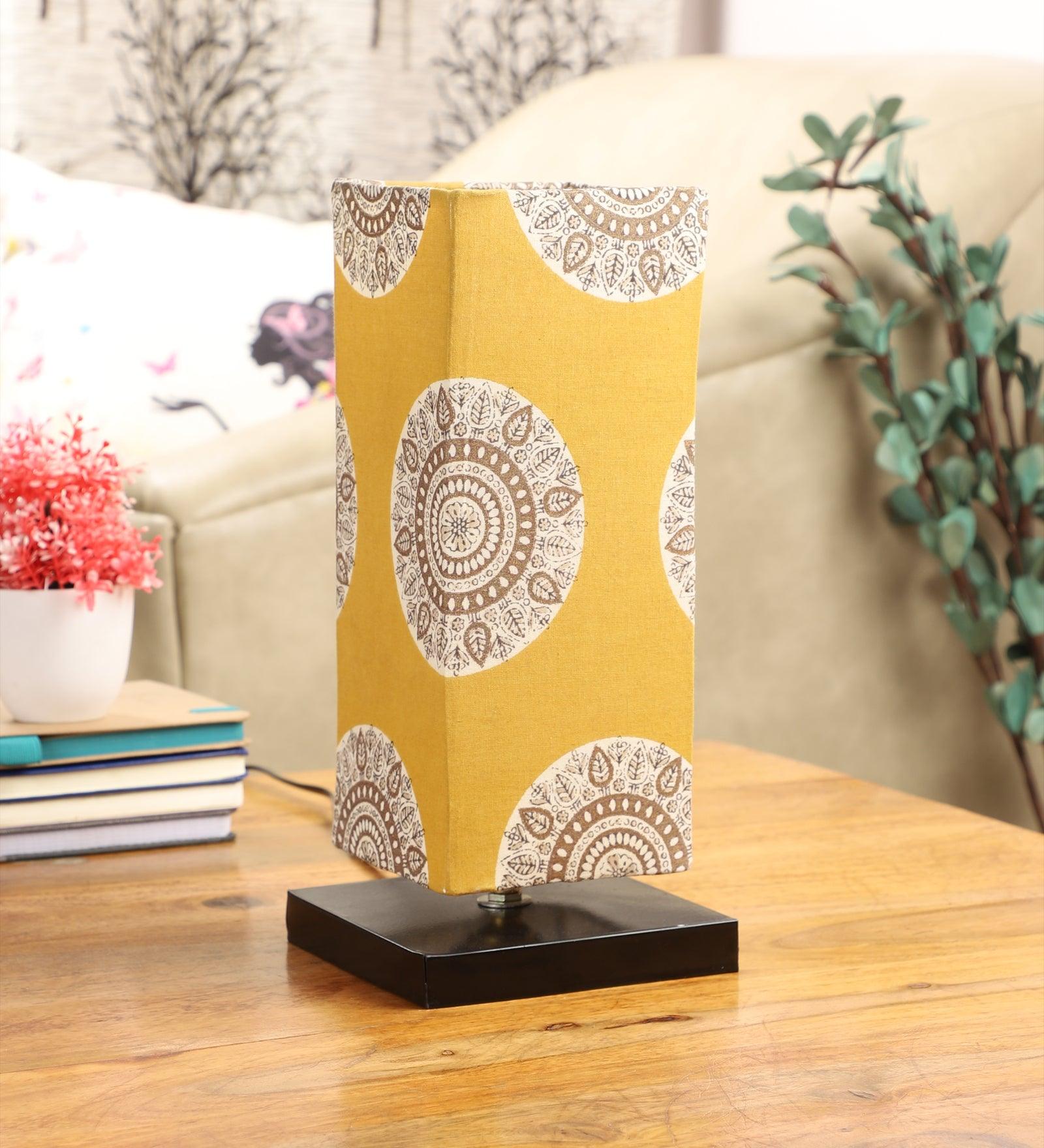 Mandala Print Shade With Metal Base Table Lamp - WoodenTwist