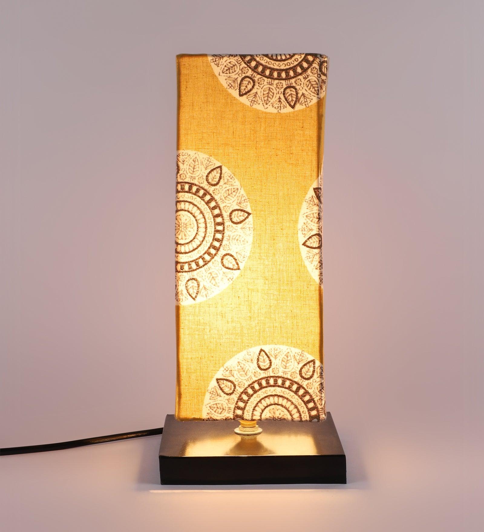 Mandala Print Shade With Metal Base Table Lamp - WoodenTwist