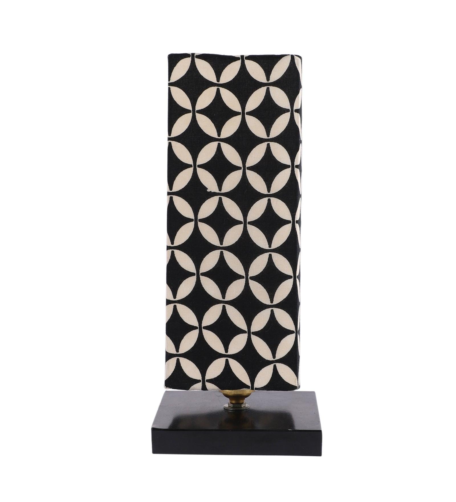 Geometric Print Shade With Metal Base Table Lamp - WoodenTwist