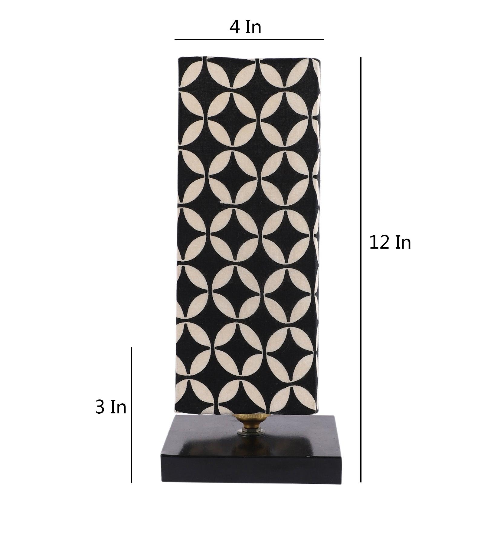 Geometric Print Shade With Metal Base Table Lamp - WoodenTwist