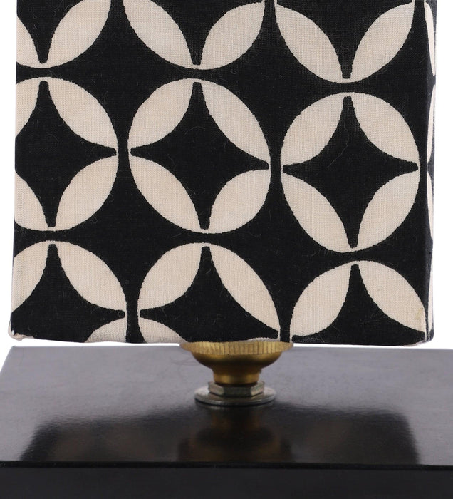 Geometric Print Shade With Metal Base Table Lamp - WoodenTwist