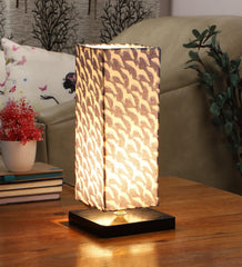 Filigree Print Shade With Metal Base Table Lamp - WoodenTwist