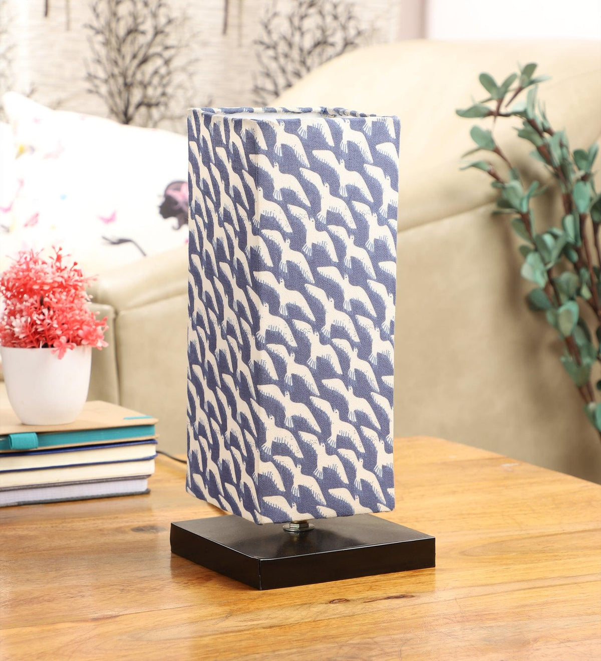 Filigree Print Shade With Metal Base Table Lamp - WoodenTwist