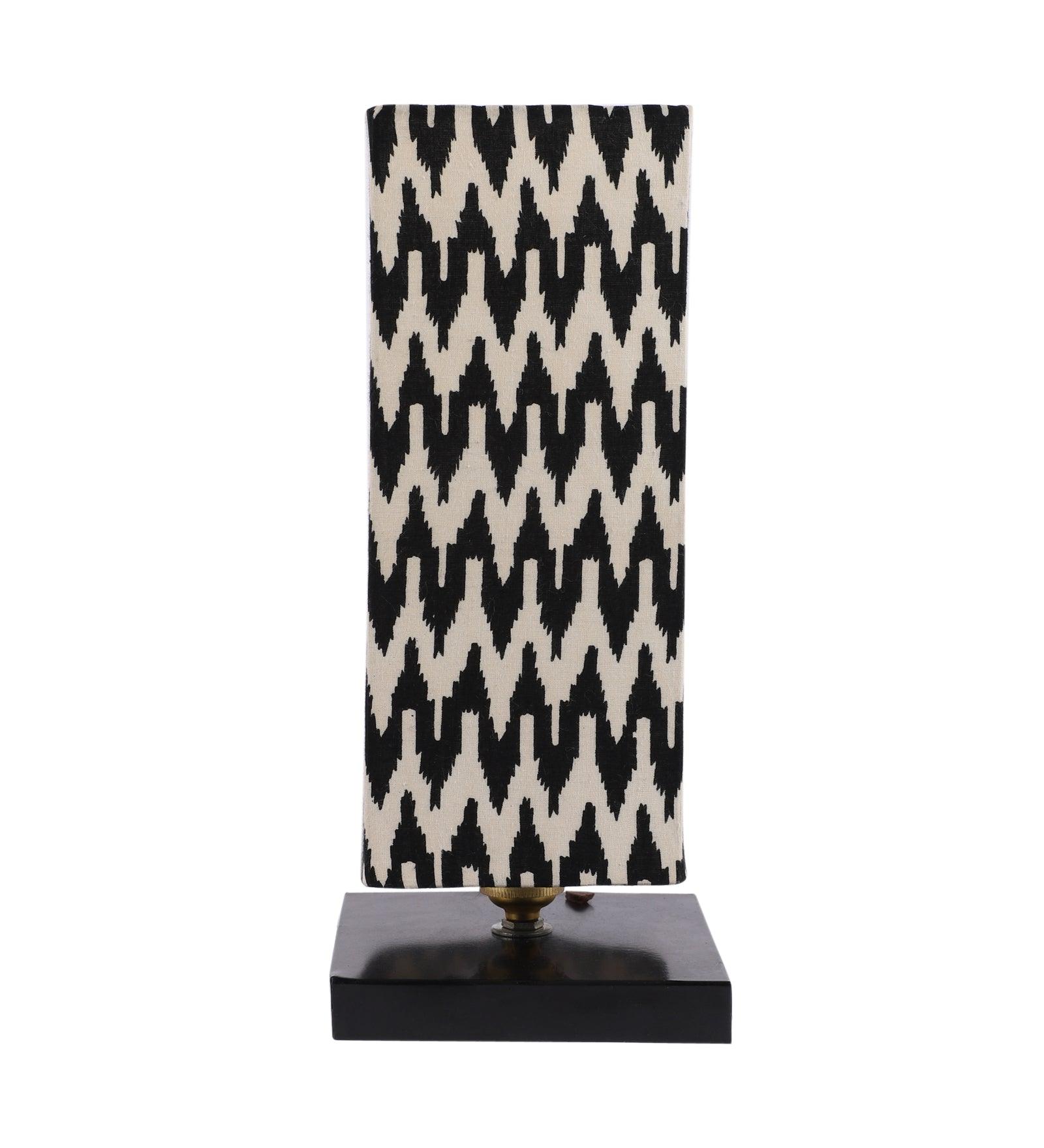 Chevron Print Shade With Metal Base Table Lamp - WoodenTwist