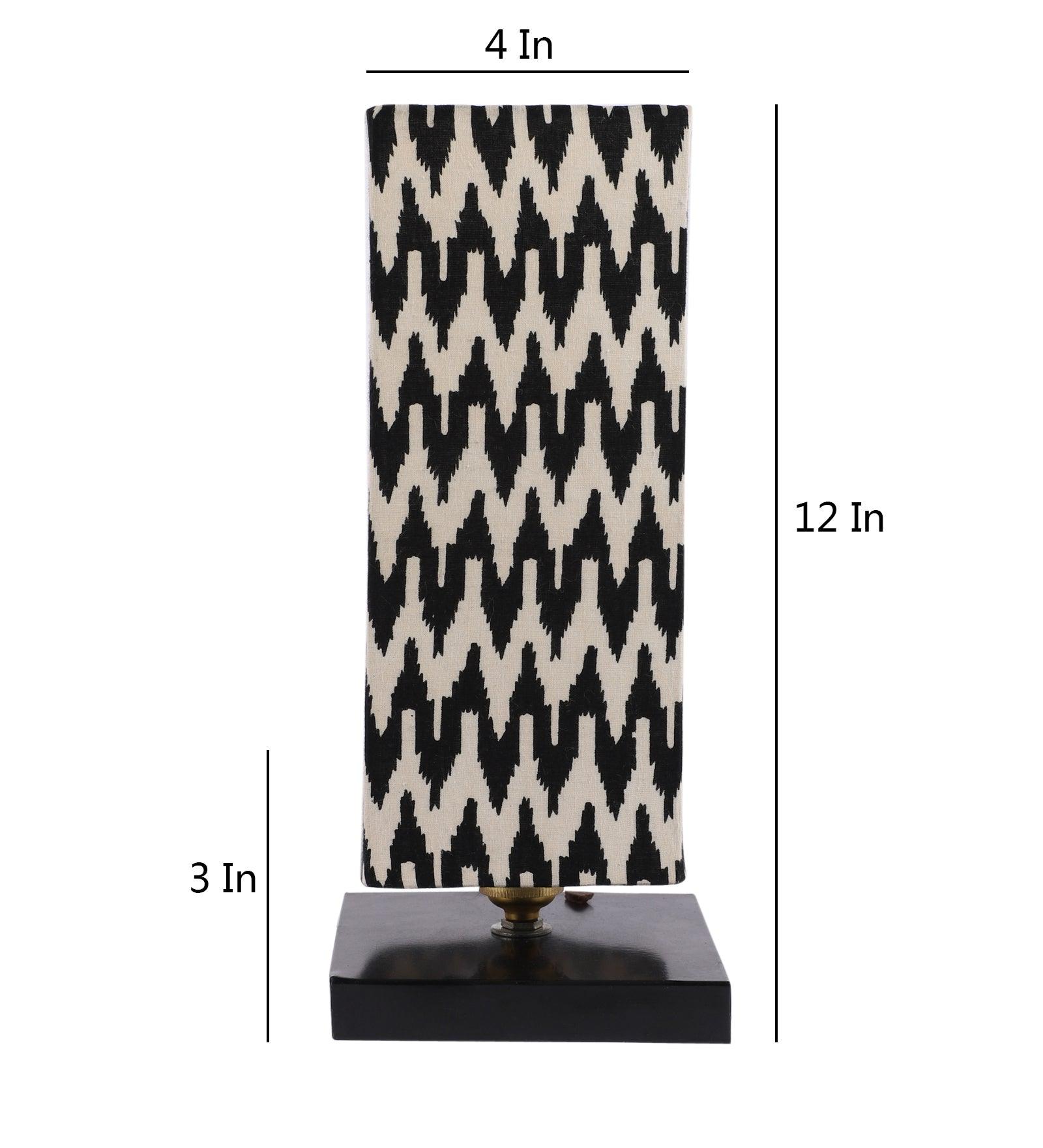 Chevron Print Shade With Metal Base Table Lamp - WoodenTwist