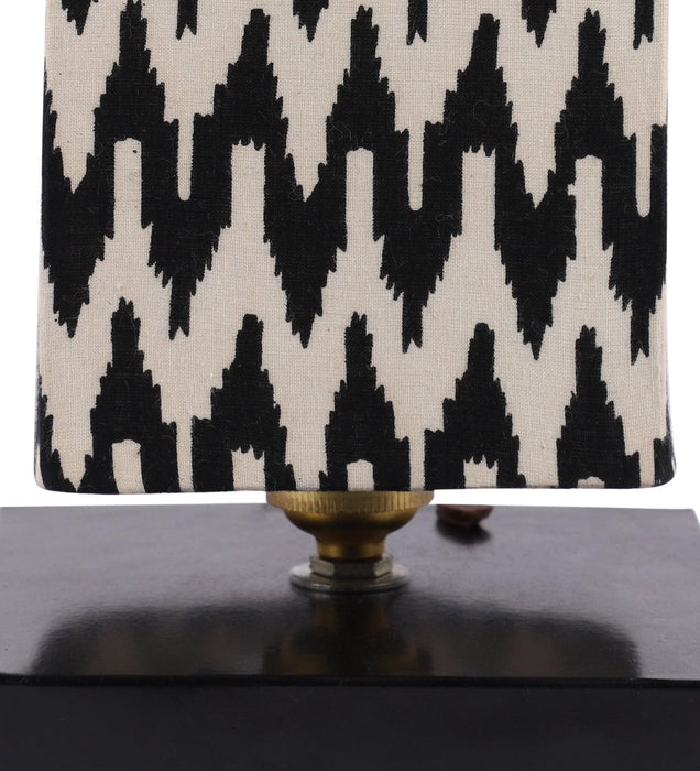 Chevron Print Shade With Metal Base Table Lamp - WoodenTwist