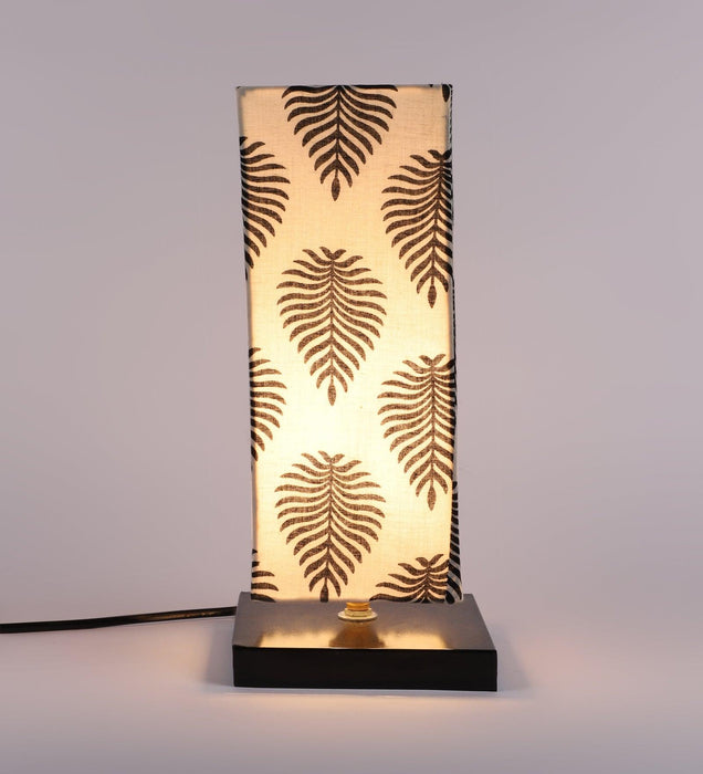 Tropical Print Shade With Metal Base Table Lamp - WoodenTwist