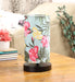 Floral Print Shade Table Lamp With Metal Base Bed Switch Included And Bulb Not Included - WoodenTwist