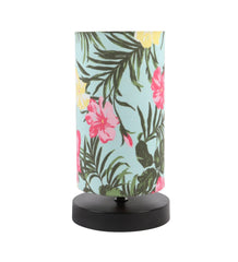 Floral Print Shade Table Lamp With Metal Base Bed Switch Included And Bulb Not Included - WoodenTwist