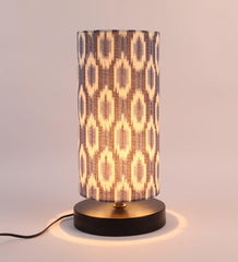 Ikat Print Shade Table Lamp With Metal Base Bed Switch Included And Bulb Not Included - WoodenTwist