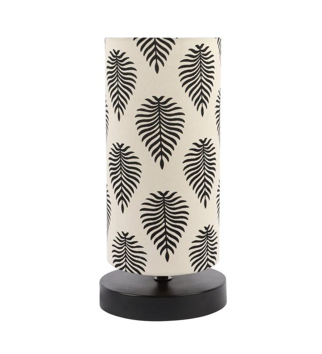 Tropical Print Shade Table Lamp With Metal Base Bed Switch Included And Bulb Not Included - WoodenTwist
