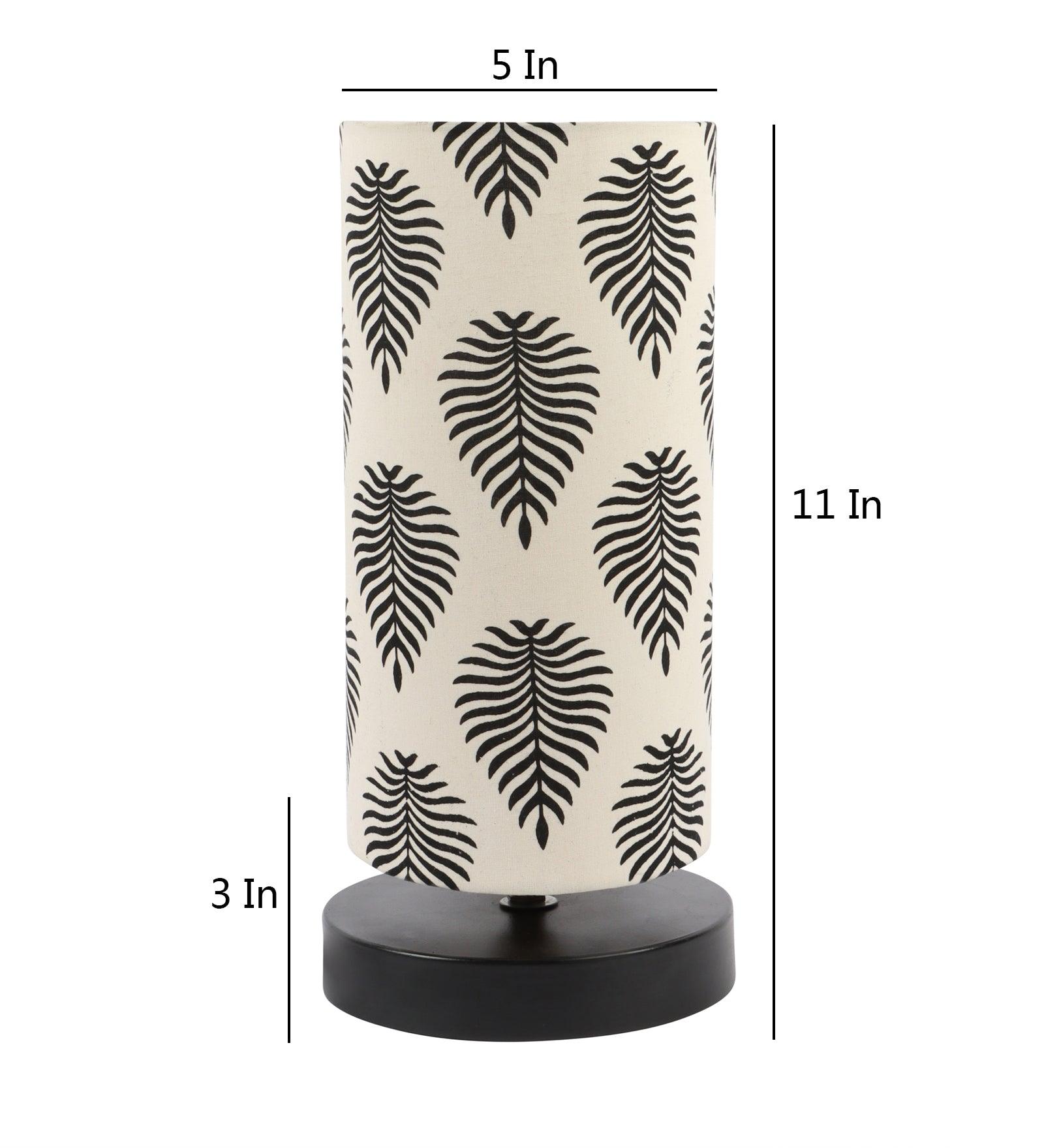 Tropical Print Shade Table Lamp With Metal Base Bed Switch Included And Bulb Not Included - WoodenTwist