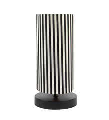 Zebra Print Shade Table Lamp With Metal Base Bed Switch Included And Bulb Not Included - WoodenTwist