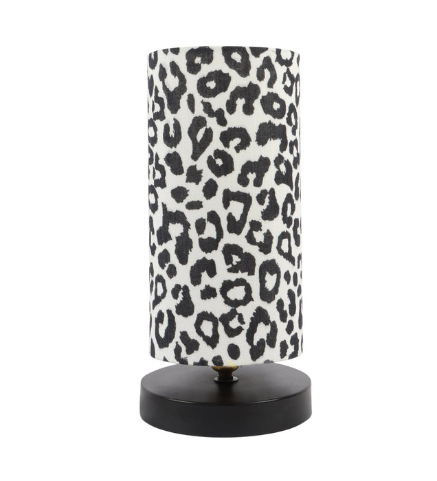 Leopard Print Shade Table Lamp With Metal Base Bed Switch Included And Bulb Not Included - WoodenTwist
