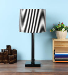 Zebra Design Print Shade With Metal Base Table Lamp - WoodenTwist