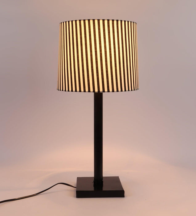 Zebra Design Print Shade With Metal Base Table Lamp - WoodenTwist