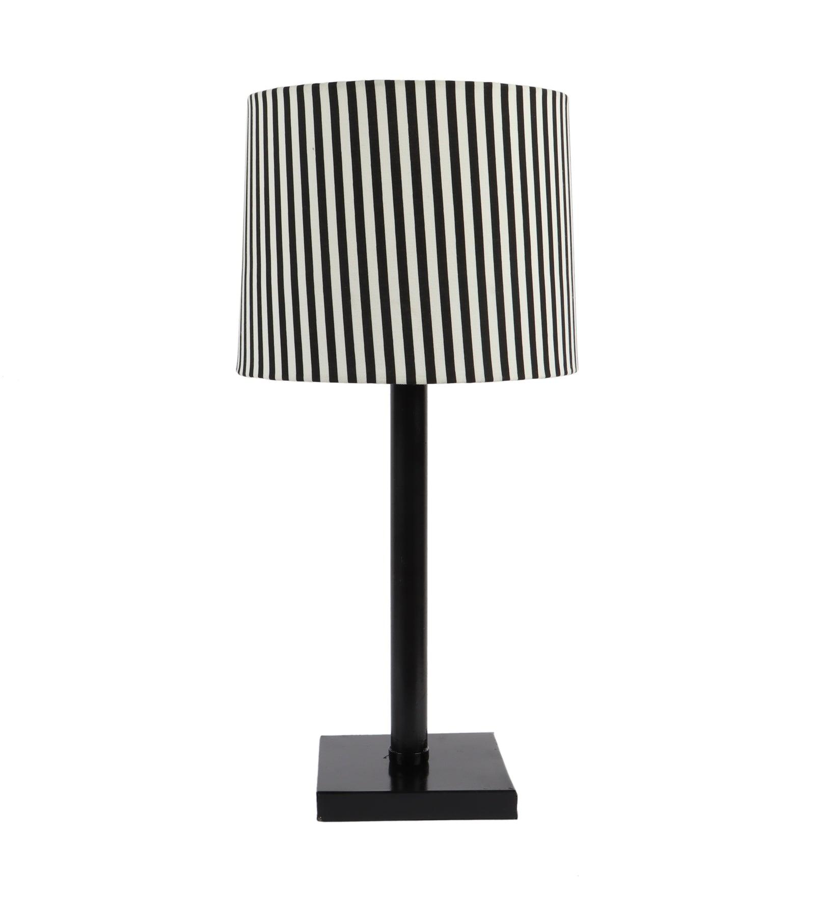 Zebra Design Print Shade With Metal Base Table Lamp - WoodenTwist