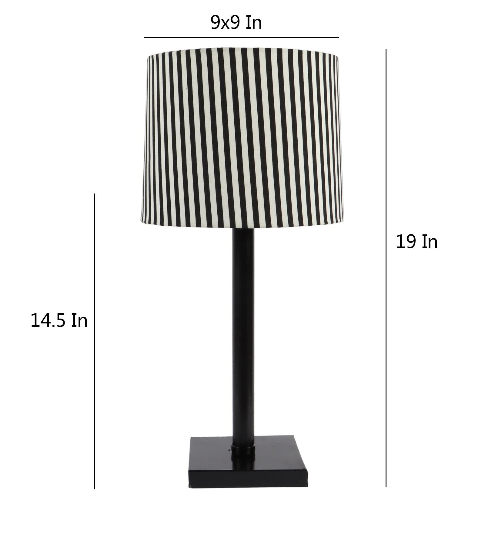 Zebra Design Print Shade With Metal Base Table Lamp - WoodenTwist