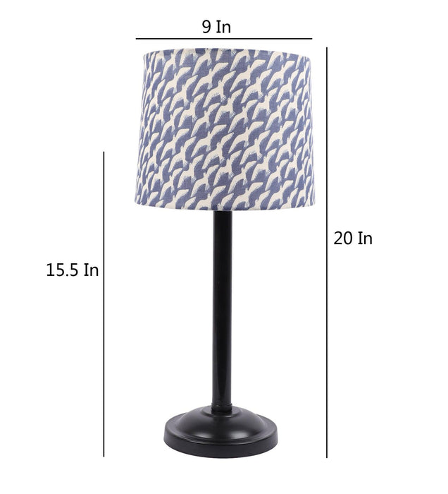Flocking Birds Design Print Shade With Metal Base Table Lamp - WoodenTwist