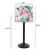 Floral Design Print Shade With Metal Base Table Lamp - WoodenTwist