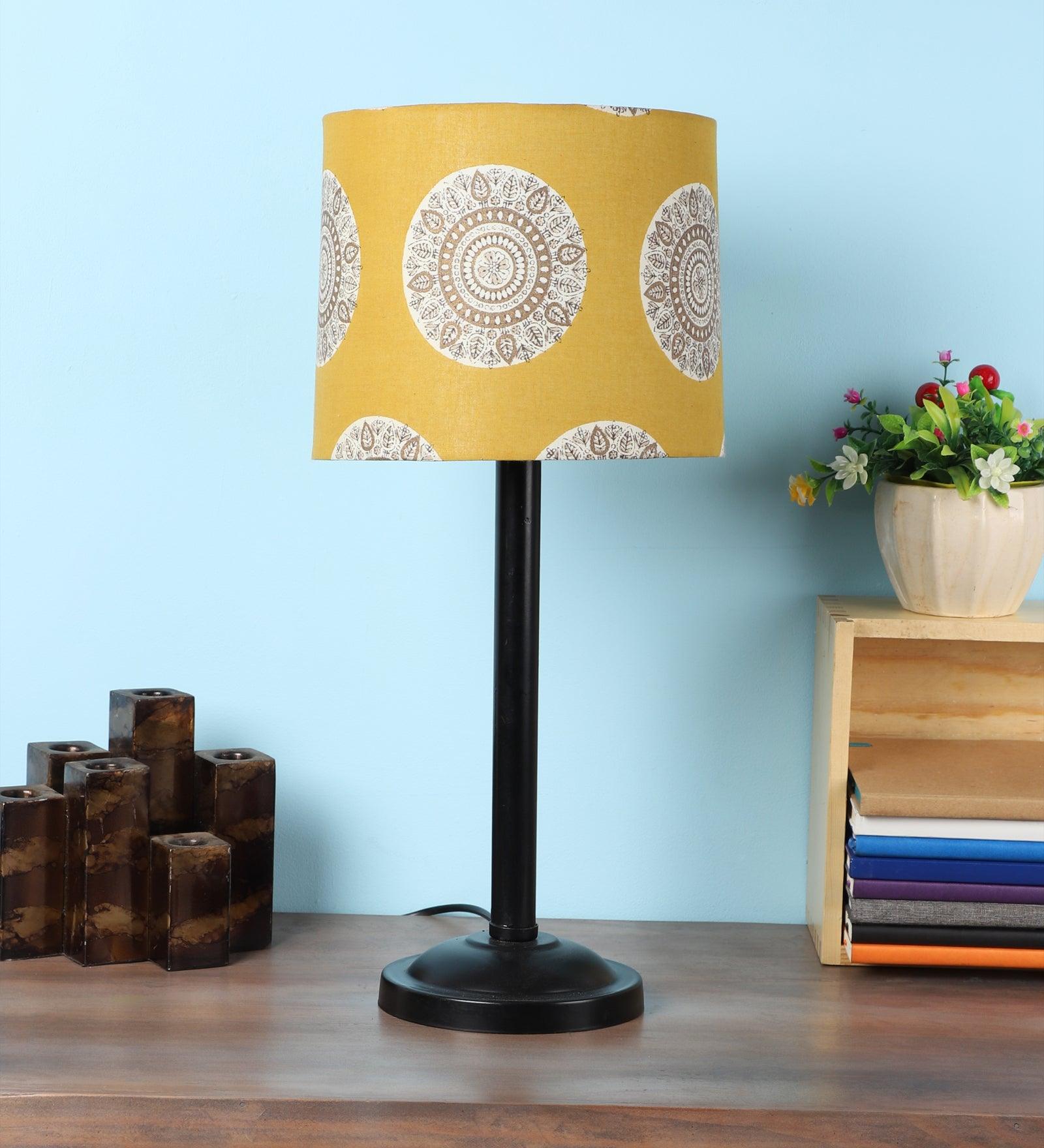 Mandala Design Print Shade With Metal Base Table Lamp - WoodenTwist