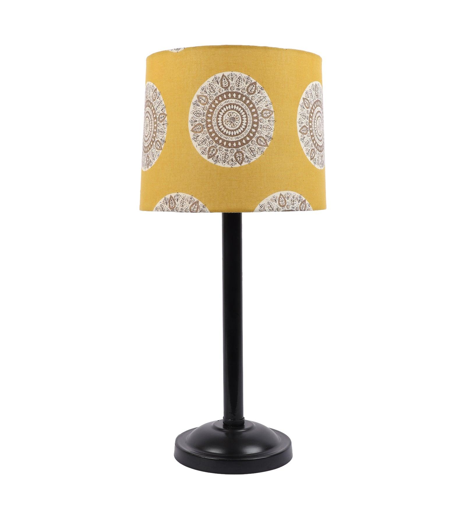 Mandala Design Print Shade With Metal Base Table Lamp - WoodenTwist