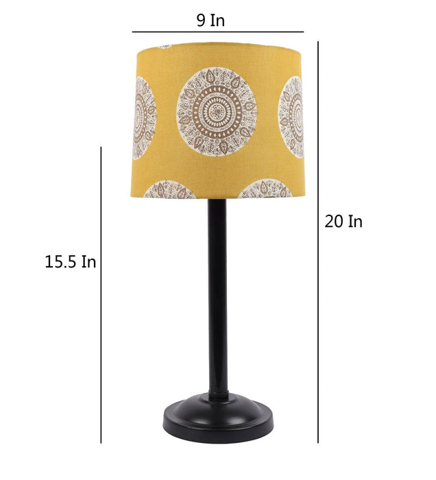 Mandala Design Print Shade With Metal Base Table Lamp - WoodenTwist