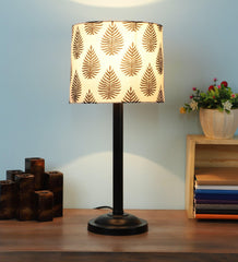 Tropical Design Print Shade With Metal Base Table Lamp - WoodenTwist