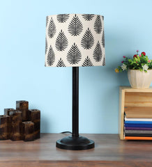 Tropical Design Print Shade With Metal Base Table Lamp - WoodenTwist