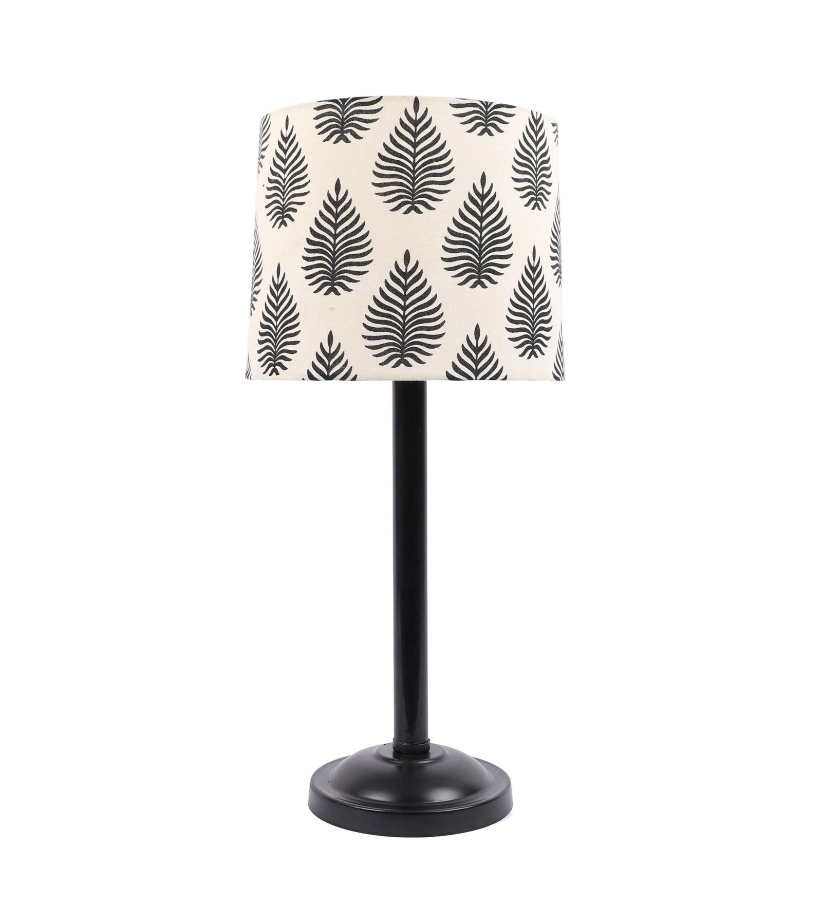 Tropical Design Print Shade With Metal Base Table Lamp - WoodenTwist