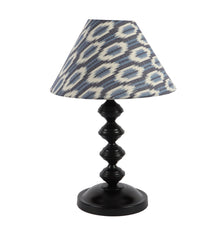 ikat Design Print Shade With Metal Base Table Lamp - WoodenTwist