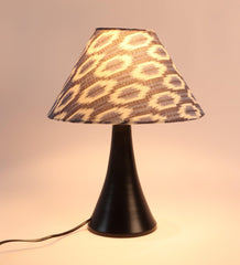 ikat Design Print Shade With Metal Base Table Lamp - WoodenTwist