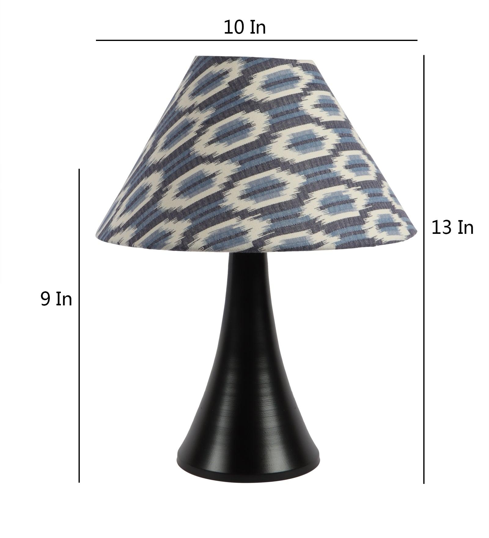 ikat Design Print Shade With Metal Base Table Lamp - WoodenTwist