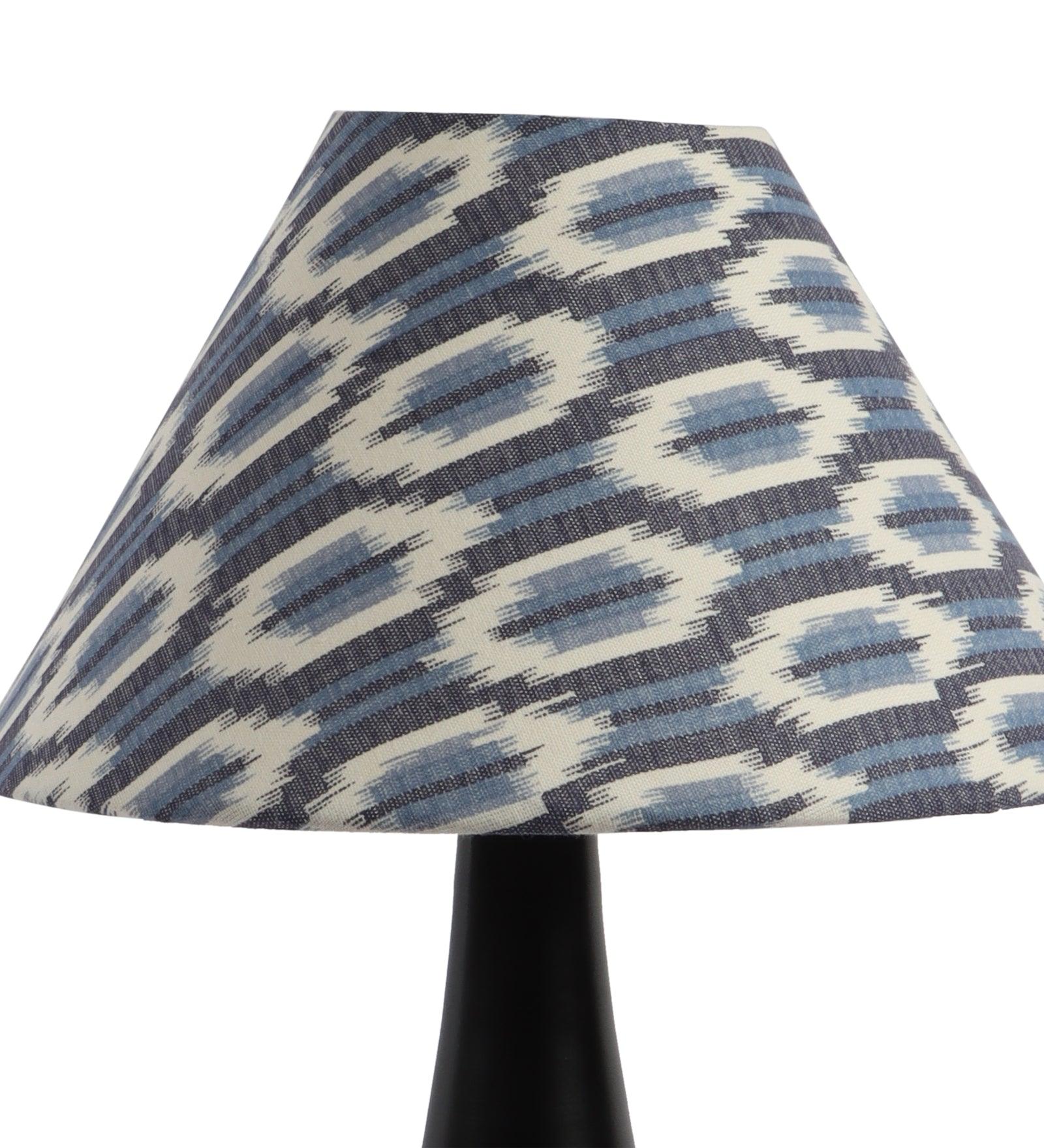 ikat Design Print Shade With Metal Base Table Lamp - WoodenTwist