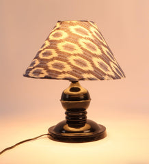 ikat Design Print Shade With Metal Base Table Lamp - WoodenTwist