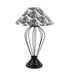 Filigree Design Print Shade With Metal Base Table Lamp - WoodenTwist