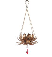 Hanging Lotus with Beads Tealight Holder - WoodenTwist