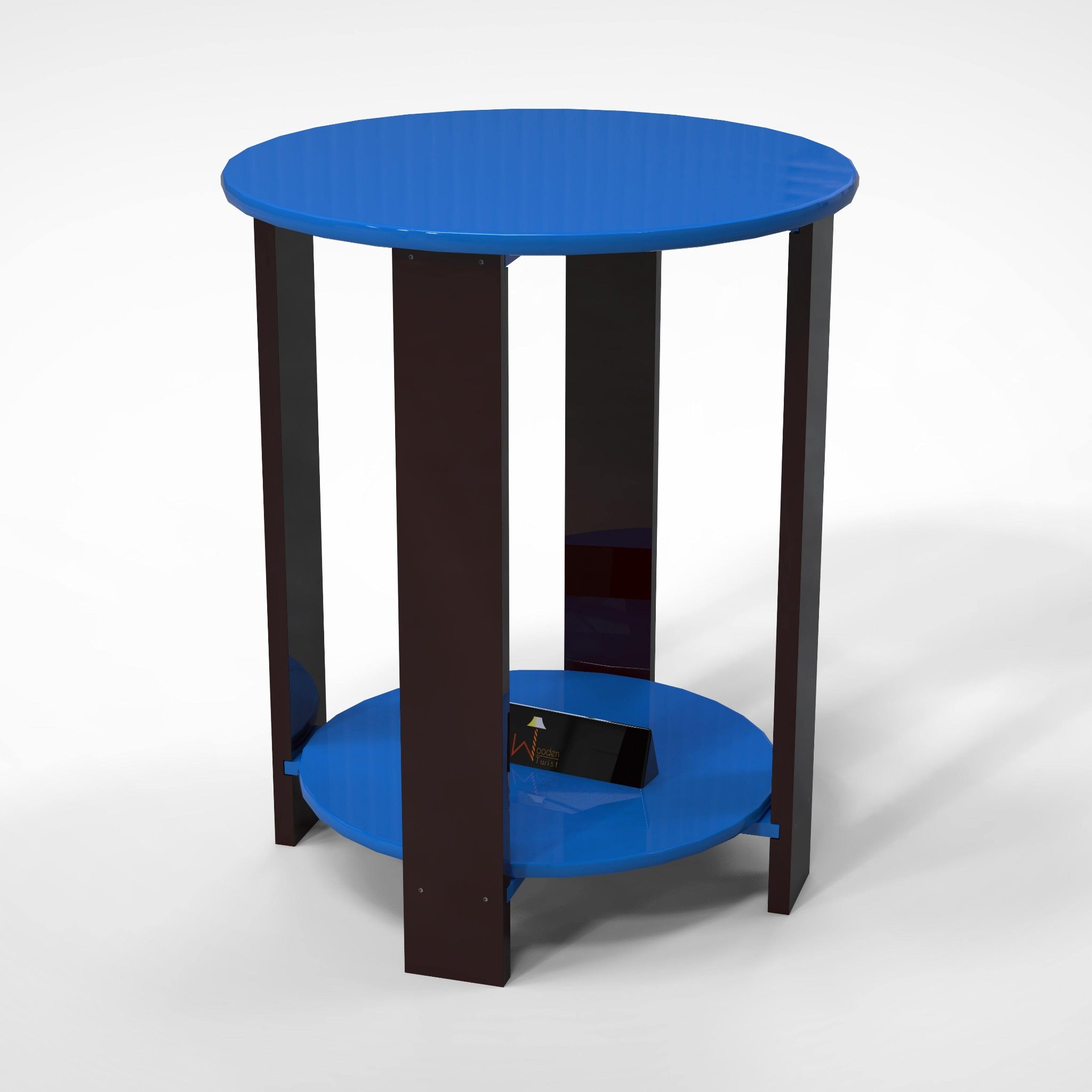 Unique Wooden Round Design End Table - WoodenTwist