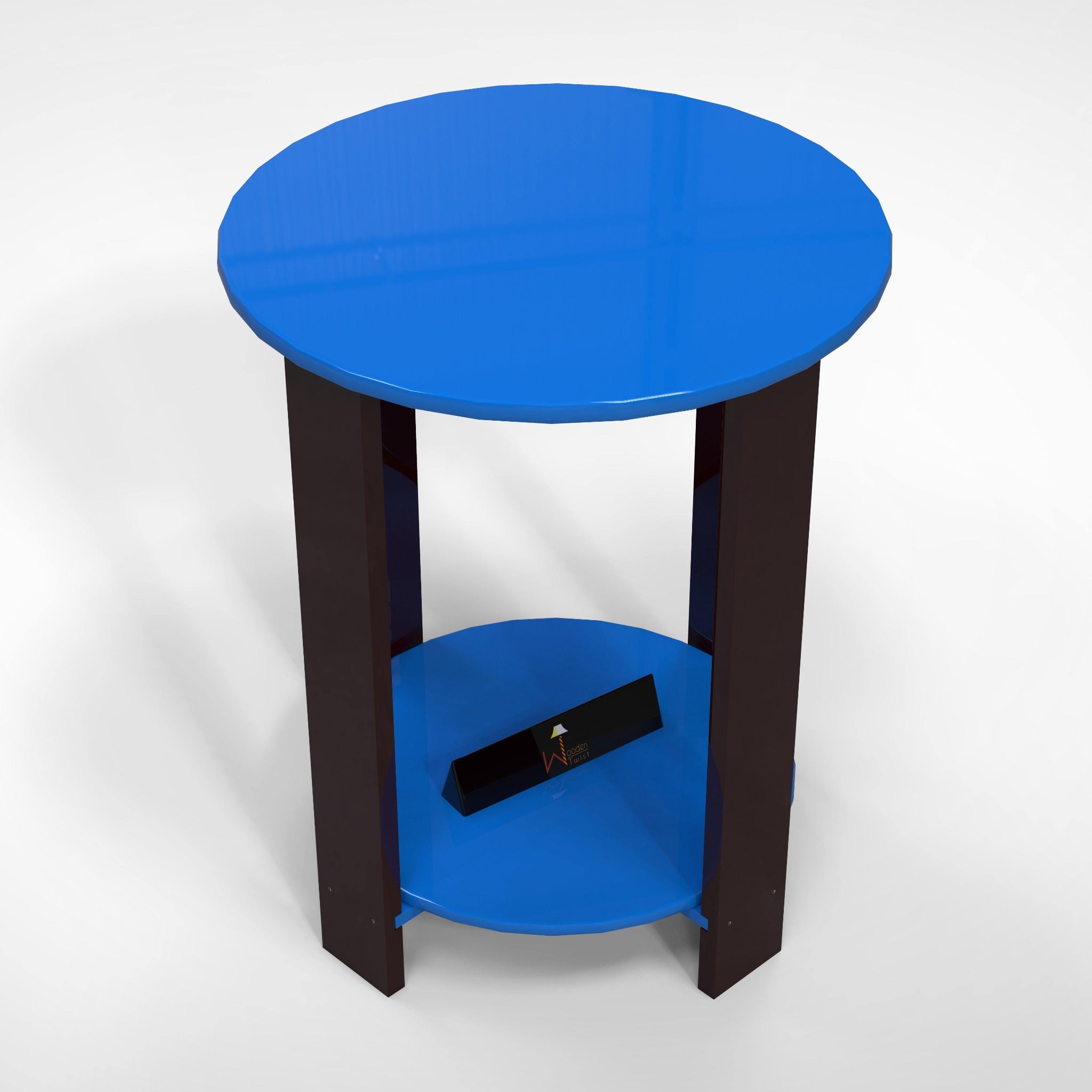 Unique Wooden Round Design End Table - WoodenTwist