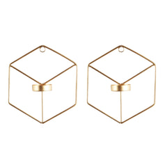 Hexagon Wall Tealight Holder Set of 2 - WoodenTwist