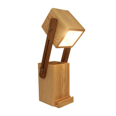 Toby Wooden Table Lamp With Mobile Stand - WoodenTwist