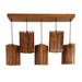 Trikona Brown 5 Series Hanging Lamp - WoodenTwist